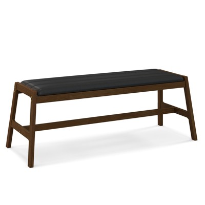 Tangkula 1pc/2pcs Solid Wood Dining Bench 50" Upholstered Entryway Bench w/ Padded Seat & Rubber Wood Frame Rectangular Ottoman Bench