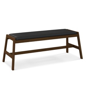 Tangkula 1pc/2pcs Solid Wood Dining Bench 50" Upholstered Entryway Bench w/ Padded Seat & Rubber Wood Frame Rectangular Ottoman Bench - 1 of 4