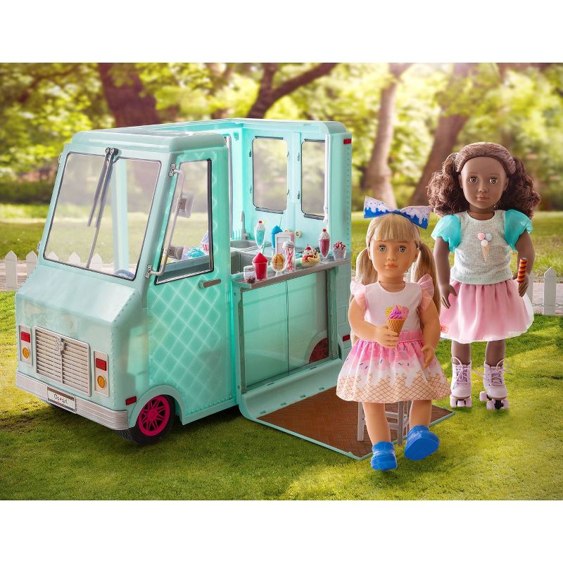 Our Generation Sweet Stop Ice Cream Truck with Electronics for 18&#34; Dolls - Light Blue, 3 of 21