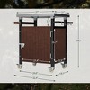 GDFStudio Bethune Modern Outdoor Wood Serving Cart with Stainless Steel Tabletop and 4 Wheels - 3 of 4