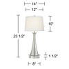360 Lighting Karl Modern Table Lamps Set of 2 with Round Risers 29" Tall Brushed Nickel USB and AC Power Outlet in Base White Shade for Bedroom House - 4 of 4