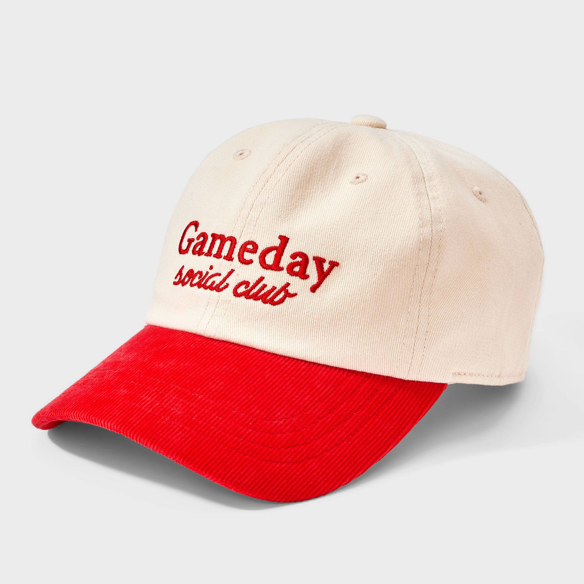 Gameday Social Club Two-Toned Baseball Hat - Universal Thread™ Beige/Red