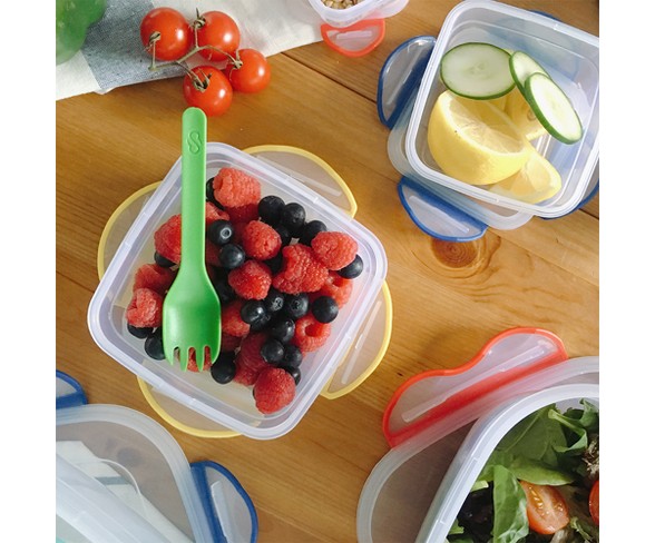 ClipFresh 20oz Set of 6 Food Storage Container Teal
