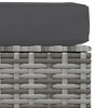 vidaXL Patio Footrest with Cushion Gray 27.6"x27.6"x11.8" Poly Rattan - 4 of 4