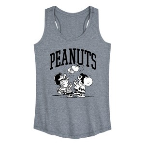 Women's - Peanuts - Collegiate Group Graphic Racerback Tank - 1 of 4