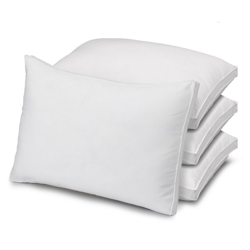 Ella Jayne Gusseted Medium Density Plush Down Alternative Pillow, for All Sleep Positions, Set of 4, 2 of 6