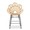 Garan Rattan and Metal Counter Height Barstool Natural/Black - bali & pari: Bohemian Style, 24.5" Seat Height - 3 of 4