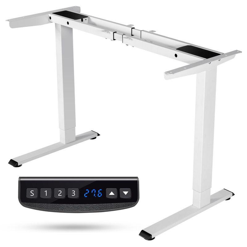 Costway Electric Sit Stand Desk Frame Dual-motor Height-adjustable Standing Desk Base with 3 Memory Positions & Touch Control Panel Home Office, 1 of 10