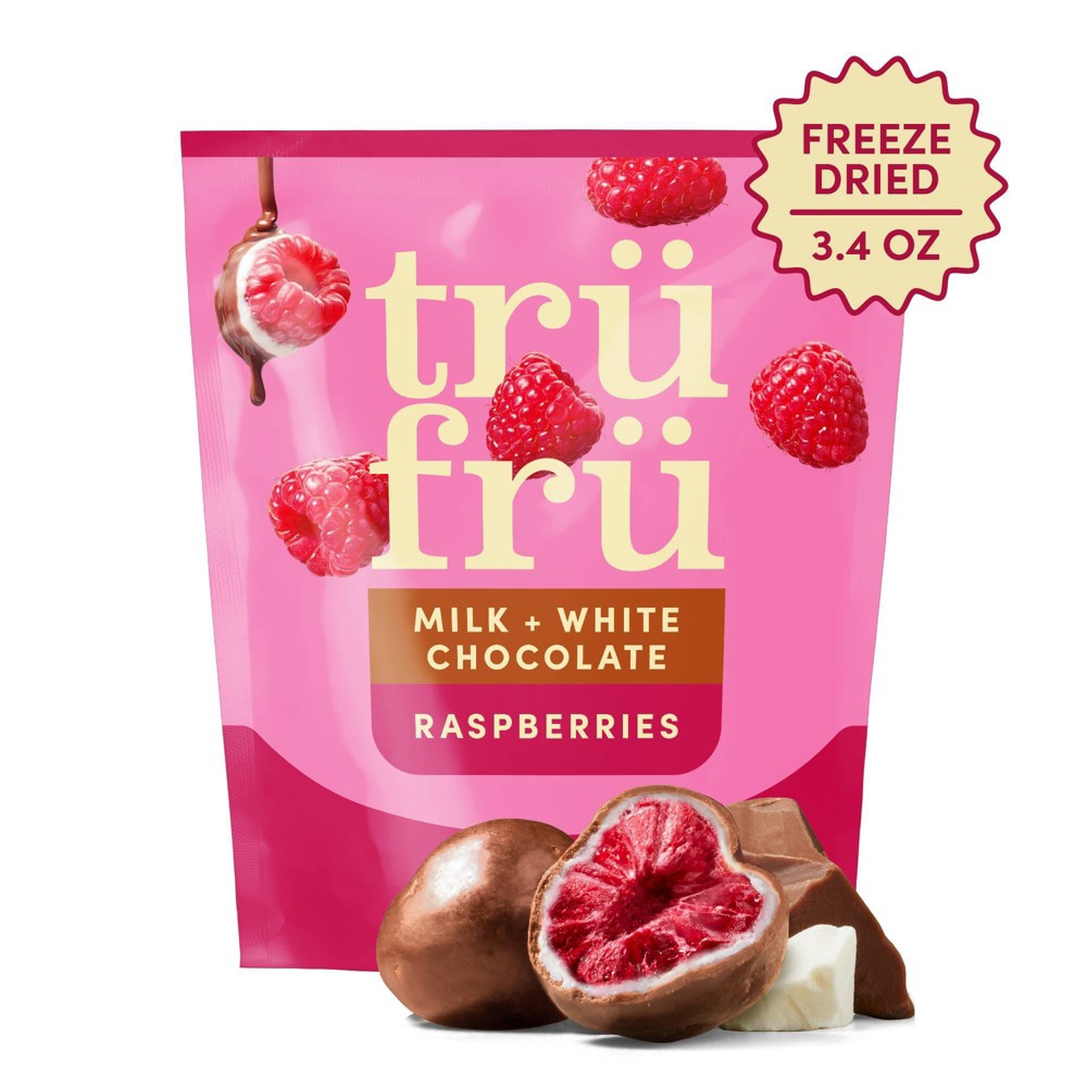 Tru Fru Freeze Dried Raspberries in Milk Chocolate - 3.4oz