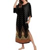 Ekouaer Women's Nightgown Short Sleeve Sleepshirt Long Loungewear Casual Maxi Lounge Dress House Dresses with Pockets - 2 of 4
