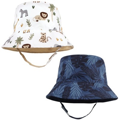 Hudson Baby Infant Boy Sun Protection Hat, Tropical Safari, 0-12 Months