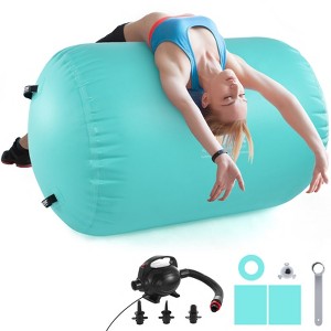 VEVOR Air Mat Tumble Track Air Spot, Round Inflatable Air Roller, Air Barrel Gymnastic Equipment with Electric Pump, Tumbling Backbend Trainer - 1 of 4