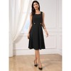 INSPIRE CHIC Women's Vintage Square Neck Sleeveless Office Formal Evening A-Line Midi Dresses - 4 of 4