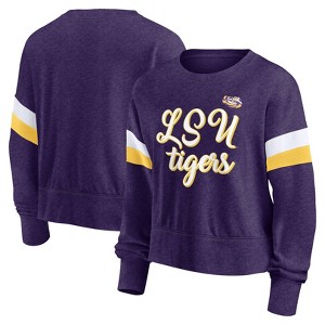 NCAA LSU Tigers Women's Crew Neck Fleece Sweatshirt - 1 of 3