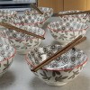 BIA Cordon Bleu Set of 8 6" Grace Footed Bowls with Jichimu Wood Chopsticks - 2 of 4