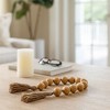 Sagebrook Home Wooden Bead Garland - Contemporary Rustic Natural Brown Mango Wood Home Decor Beaded Accent - 3 of 4