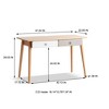 NicBex Solid Wood Computer Desk, Slim Design with 2 Drawers, Natural Wood Finish for Home Office or Study, Natural - 3 of 4