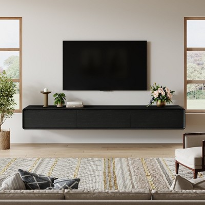 Floating TV Stand with Solid Wood Corners