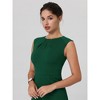 INSPIRE CHIC Women's Office Pleated Round Neck Work Sleeveless Sheath Pencil Dresses - 4 of 4