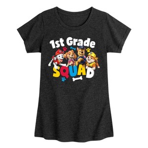 Girls' - Paw Patrol - 1st Grade Squad Marshall Skye Chase Rubble Fitted Short Sleeve Graphic T-Shirt - 1 of 4