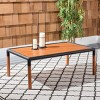 Tommy Metal and Eucalyptus Wood Patio Coffee Table - Indoor/Outdoor - CPT1029 - Black/Natural - Safavieh Couture - 2 of 4