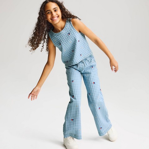 Детские Cat & Jack Girls' Denim Embroidered Tank Top - Cat & Jack™ Blue M