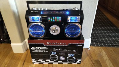 Studebaker 80's Retro Bluetooth Boombox w/Radio, Cassette & CD Player