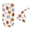 Sweet Jojo Designs Boy Baby Cocoon and Beanie Hat Swaddle Wrap Watercolor Sports Theme Blue Brown and Orange 2pc - 2 of 4