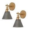 LNC Nero 6-in W 2-Lights Modern/Contemporary  Wall Lights,2 Pack, Gold/Gray - 2 of 4