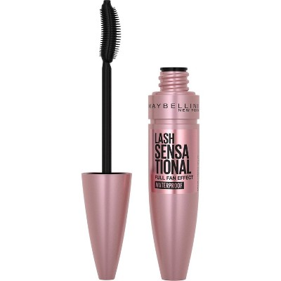 Maybelline Lash Sensational Waterproof Mascara, Lengthening and Volumizing for a Full Fan Effect, - Very Black