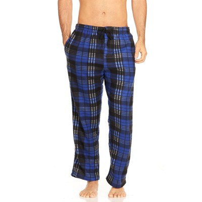 Microfleece Men’s PJ Plaid Pajama Pants with Pockets, Sizes Up to 3X