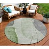 Olive Green And Gray Abstract Washable Indoor Outdoor Area Rug - 2 of 4