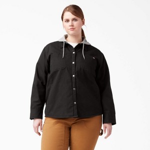 Dickies Women’s Plus Duck Hooded Shirt Jacket - 1 of 3