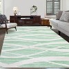 Washable Runner & Area Rug, Modern Wave Distressed Pattern, Non-Slip, Low Pile Carpet for Hallway, Kitchen, Laundry Room - 2 of 4