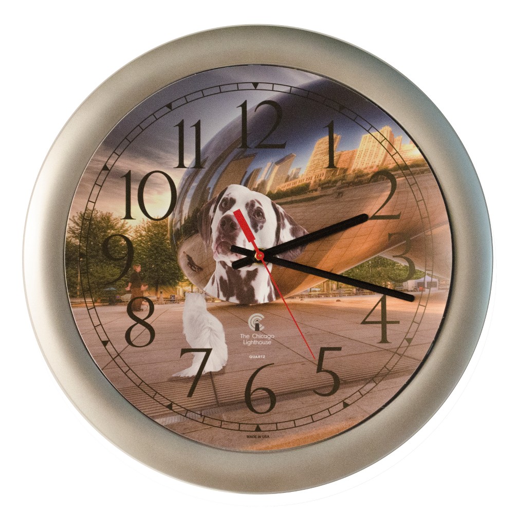 Photos - Wall Clock 14" x 1.8" Unleashed Bean Decorative  Silver Frame - By Chicago