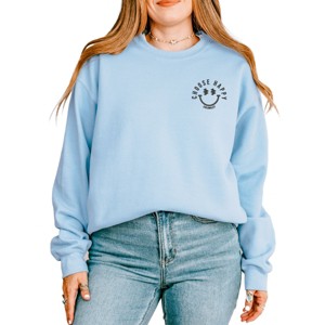 S.W.Smiley Embroidered Choose Happy Lightning Face	 - Sweatshirt - 1 of 3