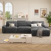 Dyonery 119" L Shaped Couch Modular Sectional Sleeper Sofa, CHENILLE Fabric with Deep Seat, Tool-Free Assembly - 3 of 4