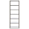 77.75" Contemporary 6 Shelf Bookcase with Glass Shelves Black Nickel - Coaster - 3 of 4