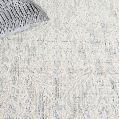 Light Blue Handmade Wool Tufted Area Rug