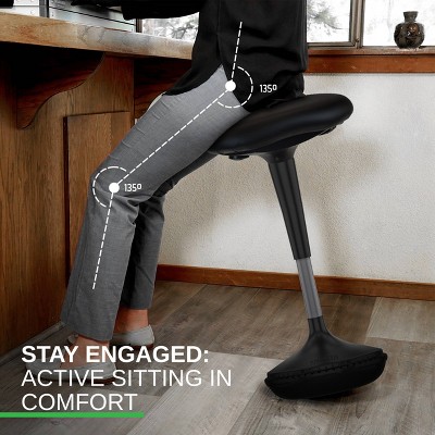 Adjustable Black Vinyl Saddle Style Swivel Stool
