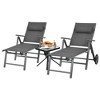 Costway  2PCS Patio Reclining Chaise Lounge Padded Chair Aluminum Adjust Pillow - image 2 of 4