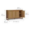 Hatteras Modern Boho 4-Door Sideboard with Solid Wood & Natural Rattan Accents-Teamson Home - 3 of 4