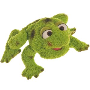 Living Puppets: Dennis The Green Frog - 10" Plush Hand Puppet, Handmade - 1 of 4