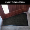 2 - Pack Front Door Ribbed Black Indoor Outdoor Floor Doormat Entryway Welcome Mats Entrance Shoe Scraper 30 inchx 17 inch - 3 of 4