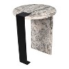 JONATHAN Y Lyra 20.66" Contemporary Natural Marble/Metal Handmade Round End Table - 2 of 4