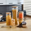 Le'raze Set of 5 Glass Kitchen Canisters with Airtight Bamboo Lid, Glass Storage Jars for Kitchen, Bathroom - Ideal for Flour, Coffee, Cookie Jar - 3 of 4