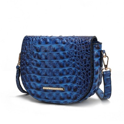 MKF Collection Amalia Crossbody Bag Croc-Embossed Vegan Leather Shoulder Bag Handbag by Mia K