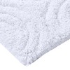 Knightsbridge Beautiful Circle Design Premium Quality Year Round Cotton With Non-Skid Back Bath Rug, White - image 3 of 4