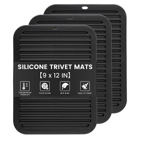 Itopfox 3-Pack Silicone Trivets for Hot Pots & Pans, Heat-Resistant Non-Slip Kitchen Mats, Dish Drying Pads, Countertop Protectors for Dining Tables - 1 of 4