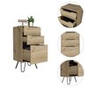 Depot E-Shop Light Dresser 35"H, 17"W, Superior Top,Three Drawers, Hairpin Legs - 4 of 4